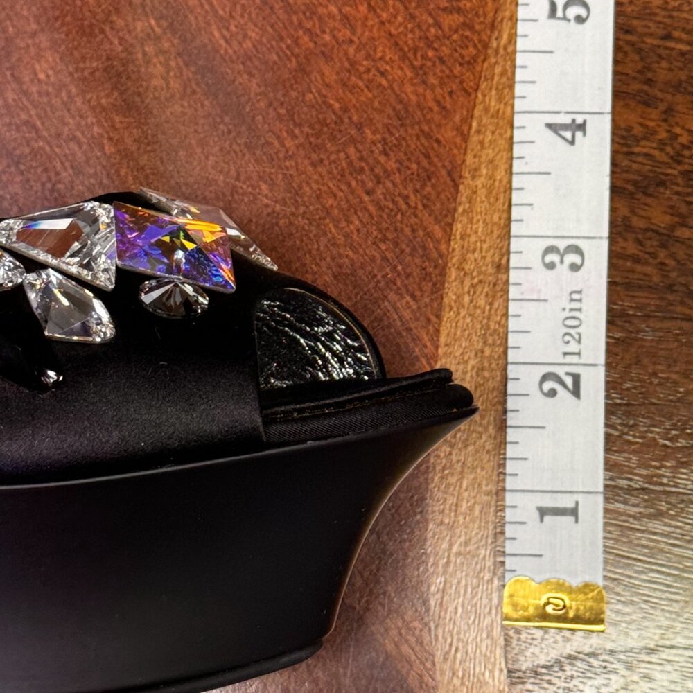 Sparkling Giuseppe Zanotti Dea Jeweled Satin Platform Mules EU 40 NIB - Picture 10 of 11